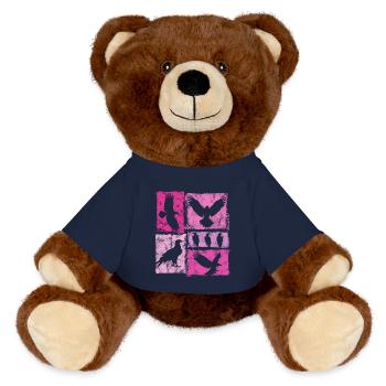 Eagle Retro Graphic Silhouettes - MiniFeet® RecycelBär® Teddy Bear Brown - french navy - Front
