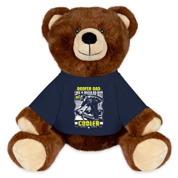 Cadeau de couvreur Papa Cool Handyman - Nounours RecycelBär® marron - bleu marine - Devant