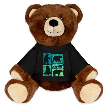 Bear Retro Graphic Vintage Animal Print - Nounours RecycelBär® marron - noir - Devant