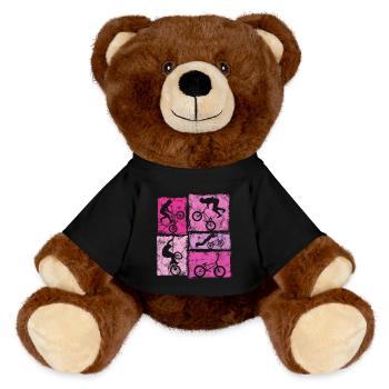 Cascades de BMX à vélo dans un style rétro pour femmes et filles - Nounours RecycelBär® marron - noir - Devant