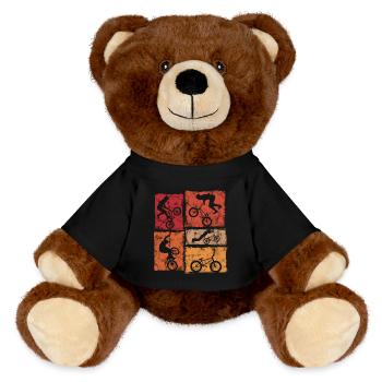 Cascades BMX Biker dans un style rétro - Nounours RecycelBär® marron - noir - Devant