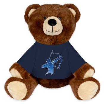 Sagittarius and the universe - MiniFeet® RecycelBär® Teddy Bear Brown - french navy - Front