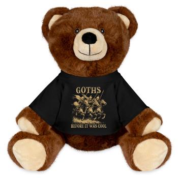 Germanic Horsemen Humor Late Gothic Cavalry - MiniFeet® RecycelBär® Teddy Bear Brown - black - Front