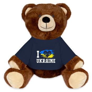 Ukraine - Nounours RecycelBär® marron - bleu marine - Devant