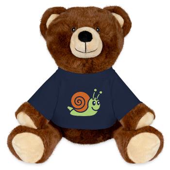 Snail - MiniFeet® RecycelBär® Teddy Bear Brown - french navy - Front