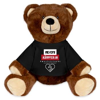 COMBATTANT 💪 ME/CFS - rouge ❤️ - Nounours RecycelBär® marron - noir - Devant