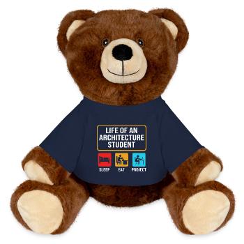 Architect Architecture - MiniFeet® RecycelBär® Teddy Bear Brown - french navy - Front