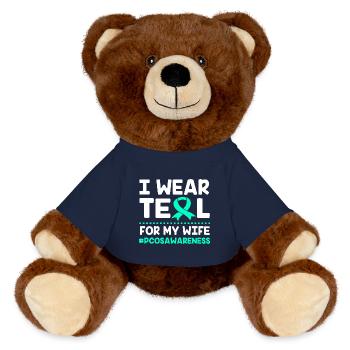 Sensibilisation au SOPK - Nounours RecycelBär® marron - bleu marine - Devant