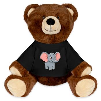 Tier Cartoon Elefant - MiniFeet® RecycelBär® Braun - Schwarz - Vorne