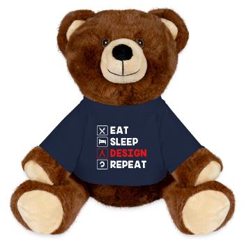 Architecture - MiniFeet® RecycelBär® Teddy Bear Brown - french navy - Front