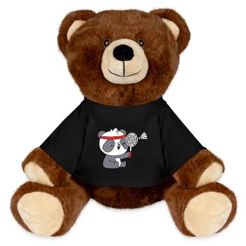 Badminton - MiniFeet® RecycelBär® Teddy Bear Brown - black - Front