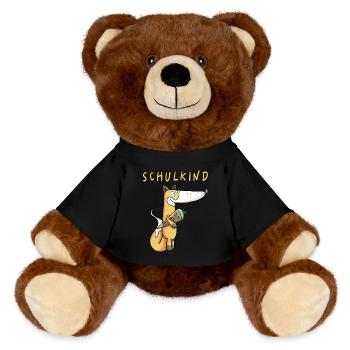 Schulkind Schlaufuchs mit Schultüte I Einschulung - MiniFeet® RecycelBär® Braun - Schwarz - Vorne