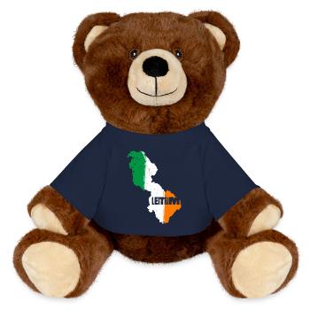Leitrim Ireland Flag | County Outline Map - MiniFeet® RecycelBär® Teddy Bear Brown - french navy - Front
