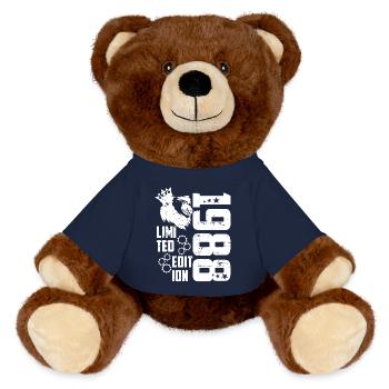 1988 Born Limited Edition - MiniFeet® RecycelBär® Teddy Bear Brown - french navy - Front