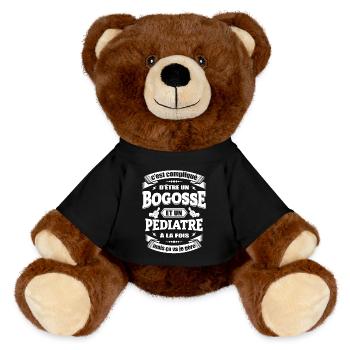 BOGOSSE ET PÉDIATRE A LA FOIS - Nounours RecycelBär® marron - noir - Devant