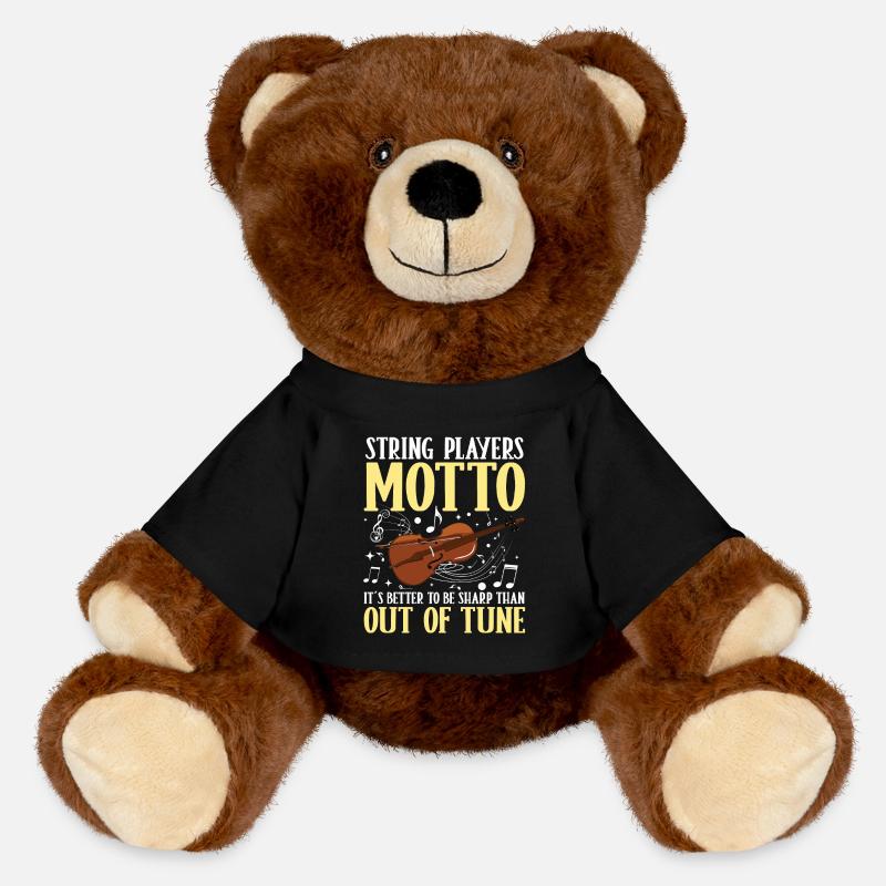 String Players Motto Sharp Than Out Of Tune - MiniFeet® RecycelBär® Braun - Schwarz
