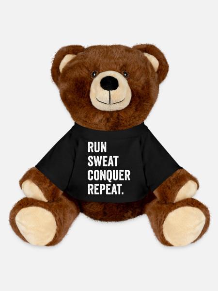 Courir. Sueur. Conquérir. Répéter. - Nounours RecycelBär® marron - noir