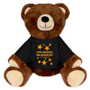 Astra Inclinant, non necessitant t-shirt - MiniFeet® RecycelBär® Teddy Bear Brown - black - Front