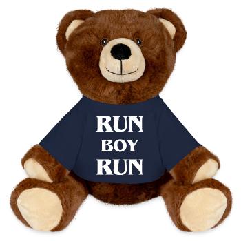 Marathon Running Jogging - MiniFeet® RecycelBär® Braun - French Navy - Vorne