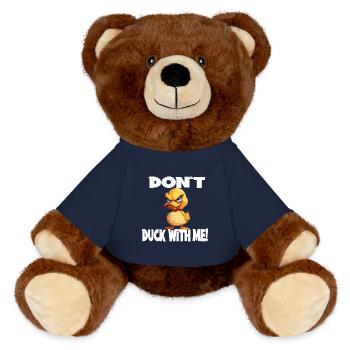 Lustige Ente Don't Duck With Me für Männer und - MiniFeet® RecycelBär® Braun - French Navy - Vorne