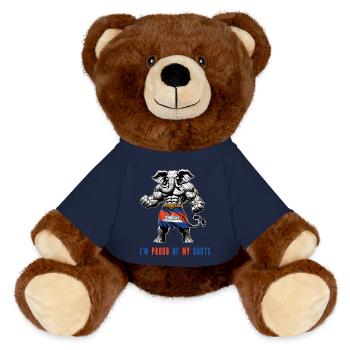 Ich bin stolz auf meine Fährten Kambodscha - MiniFeet® RecycelBär® Braun - French Navy - Vorne