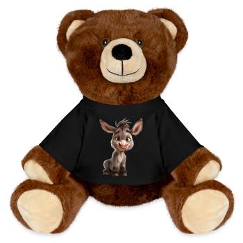 Esel sind Fluchttiere und Nutztiere - MiniFeet® RecycelBär® Braun - Schwarz - Vorne
