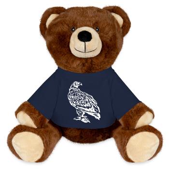 Falken Vogel weiß Vögel - MiniFeet® RecycelBär® Braun - French Navy - Vorne
