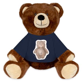 Dicker Bär - MiniFeet® RecycelBär® Braun - French Navy - Vorne