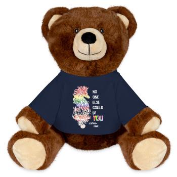 Proud LGBTQIA+ seahorse - MiniFeet® RecycelBär® Teddy Bear Brown - french navy - Front