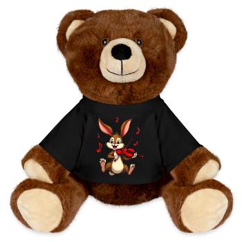Lapin Violoniste Mignon - Nounours RecycelBär® marron - noir - Devant