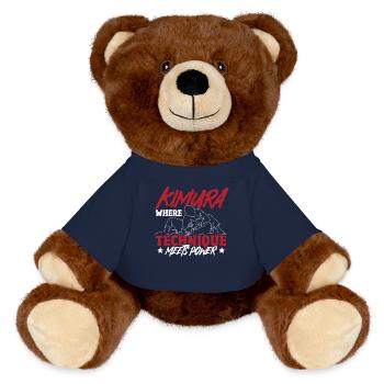 Grappling, Jiu-Jitsu Martial Arts, Kimura - MiniFeet® RecycelBär® Teddy Bear Brown - french navy - Front