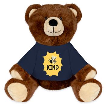 Bee Kind - MiniFeet® RecycelBär® Teddy Bear Brown - french navy - Front