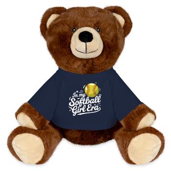 Softball Sport Softball Spieler - MiniFeet® RecycelBär® Braun - French Navy - Vorne