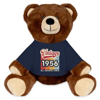Jahrgang 1956 - MiniFeet® RecycelBär® Braun - French Navy - Vorne