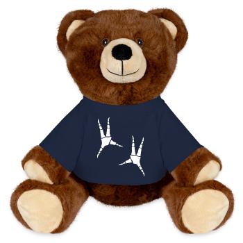 Empreintes de perroquets - Nounours RecycelBär® marron - bleu marine - Devant