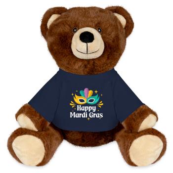Frohen Mardi Gras - MiniFeet® RecycelBär® Braun - French Navy - Vorne