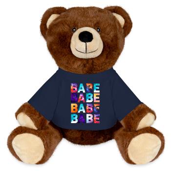 Babe Schatz party ladies girls celebrate Girlie - MiniFeet® RecycelBär® Teddy Bear Brown - french navy - Front