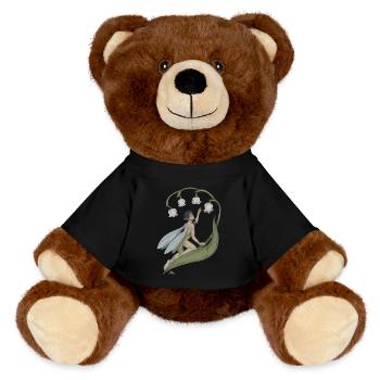 Pixie with lily of the valley - MiniFeet® RecycelBär® Teddy Bear Brown - black - Front