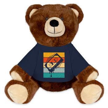 Cassette dégoulinante Retro - Nounours RecycelBär® marron - bleu marine - Devant