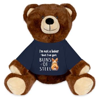 Buns of Steel Corgi Pun - MiniFeet® RecycelBär® Teddy Bear Brown - french navy - Front