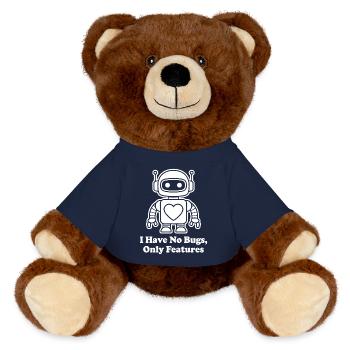Herzroboter Nur Features - MiniFeet® RecycelBär® Braun - French Navy - Vorne