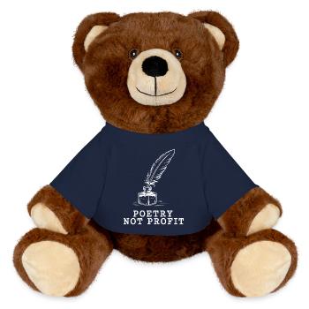 Plume de poésie sans but lucratif - Nounours RecycelBär® marron - bleu marine - Devant