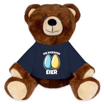 Dicke Eier die dicksten Eier Ostereier - MiniFeet® RecycelBär® Braun - French Navy - Vorne