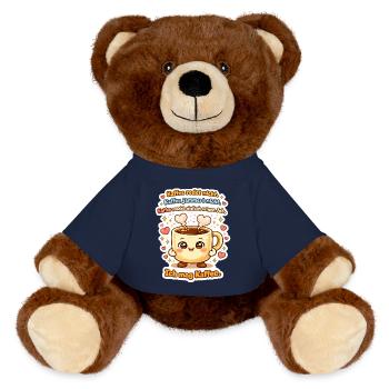 Ich Mag Kaffee Redet Nicht Becher - MiniFeet® RecycelBär® Braun - French Navy - Vorne