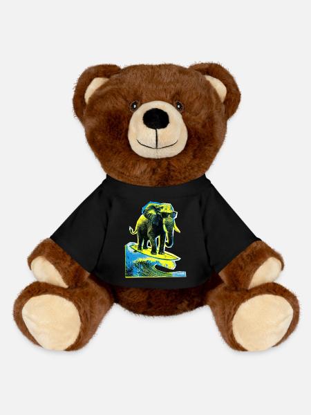 Elephant Surfer - MiniFeet® RecycelBär® Teddy Bear Brown - black