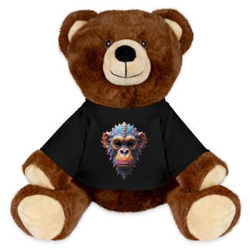 Ornate Chimp Mask - MiniFeet® RecycelBär® Teddy Bear Brown - black - Front
