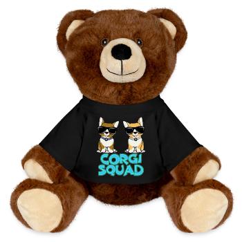 Corgi Squad – Cadeau pour les amoureux des chiens - Nounours RecycelBär® marron - noir - Devant