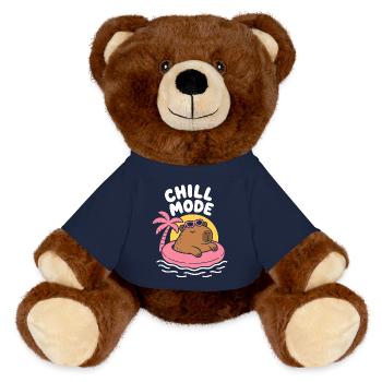 Chill Mode Floating Capybara - MiniFeet® RecycelBär® Teddy Bear Brown - french navy - Front