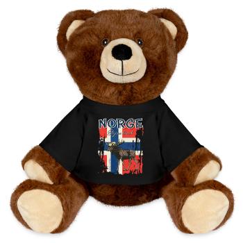 Norge - Elgens land - Norway - MiniFeet® RecycelBär® Teddy Bear Brown - black - Front