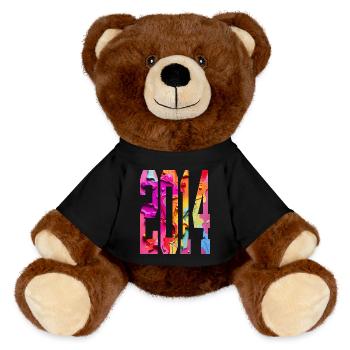 BUNT 12TH BIRTHDAY 2014 - MiniFeet® RecycelBär® Teddy Bear Brown - black - Front